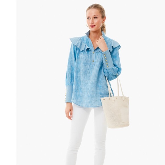 Tuckernuck Tops - NWT Tuckernuck Linen Chambray Mirabella Blouse